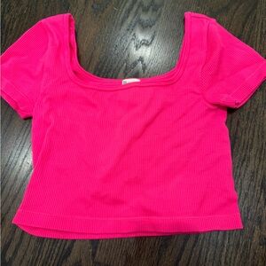 No Boundaries Hot Pink Ribbed Crop Top